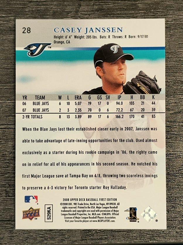 2008 Upper Deck First Edition #28 Casey Janssen