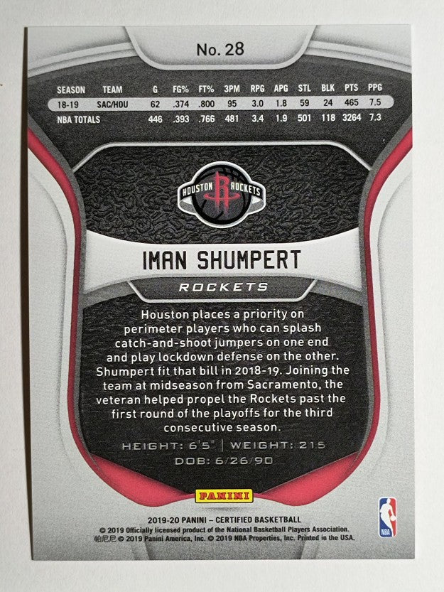 2019-20 Certified Mirror Red #28 Iman Shumpert