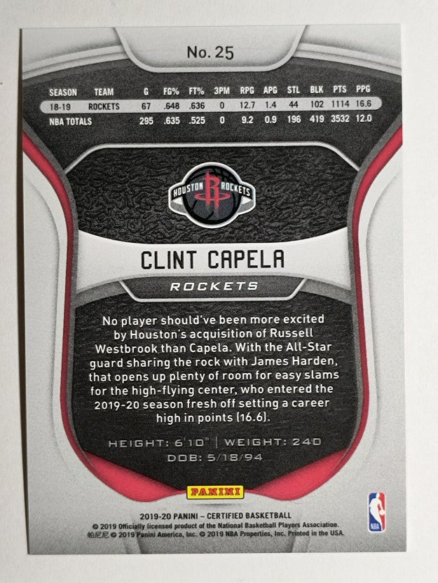 2019-20 Certified Mirror Red #25 Clint Capela