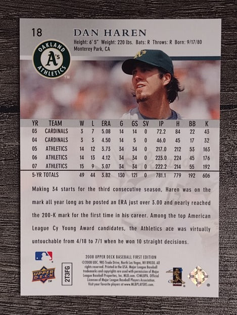 2008 Upper Deck First Edition #18 Dan Haren