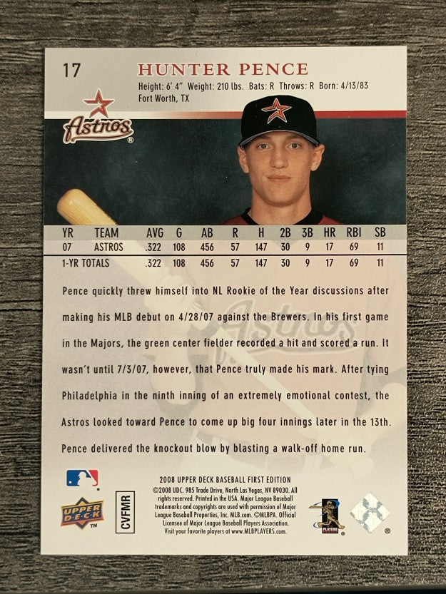 2008 Upper Deck First Edition #17 Hunter Pence