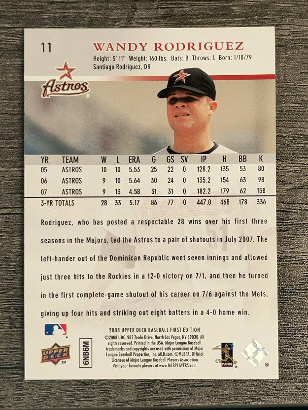 2008 Upper Deck First Edition #11 Wandy Rodriguez