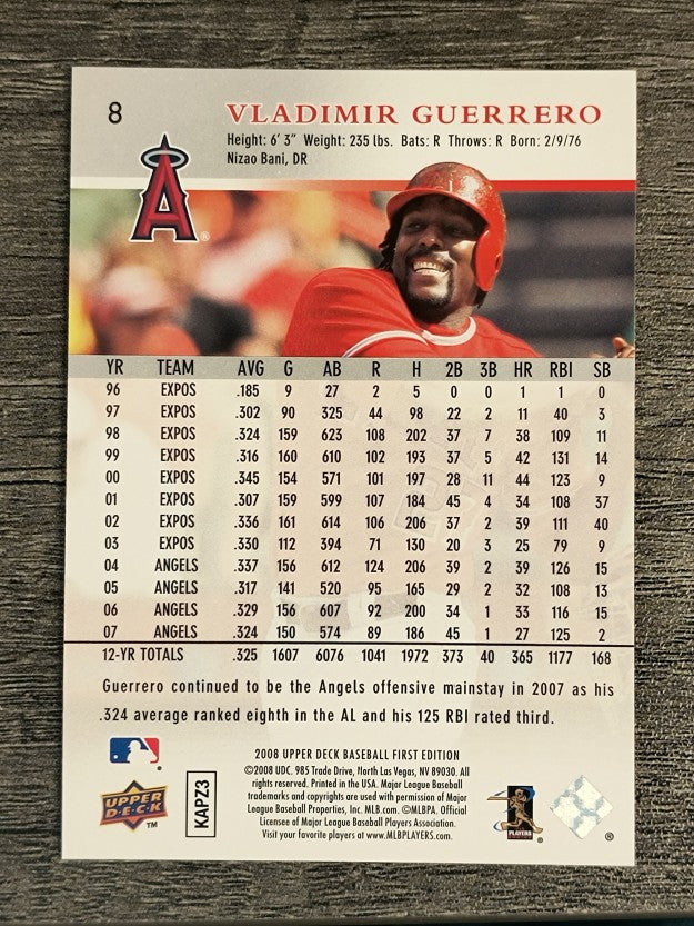 2008 Upper Deck First Edition #8 Vladimir Guerrero