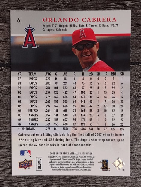 2008 Upper Deck First Edition #6 Orlando Cabrera