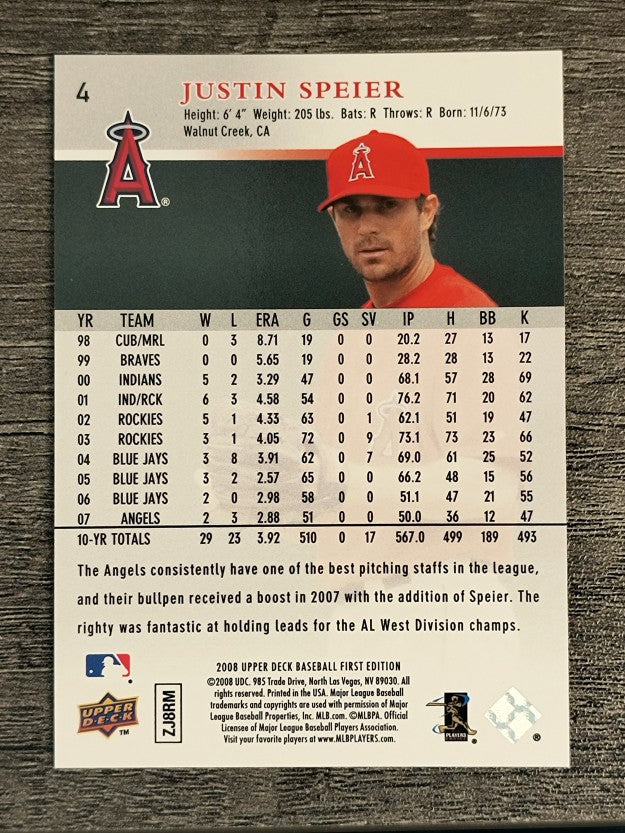 2008 Upper Deck First Edition #4 Justin Speier