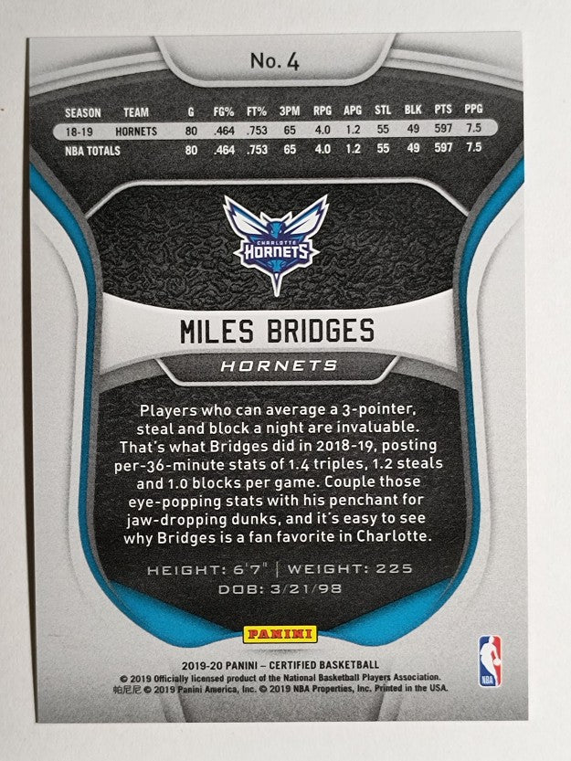 2019-20 Certified Mirror Red #4 Miles Bridges