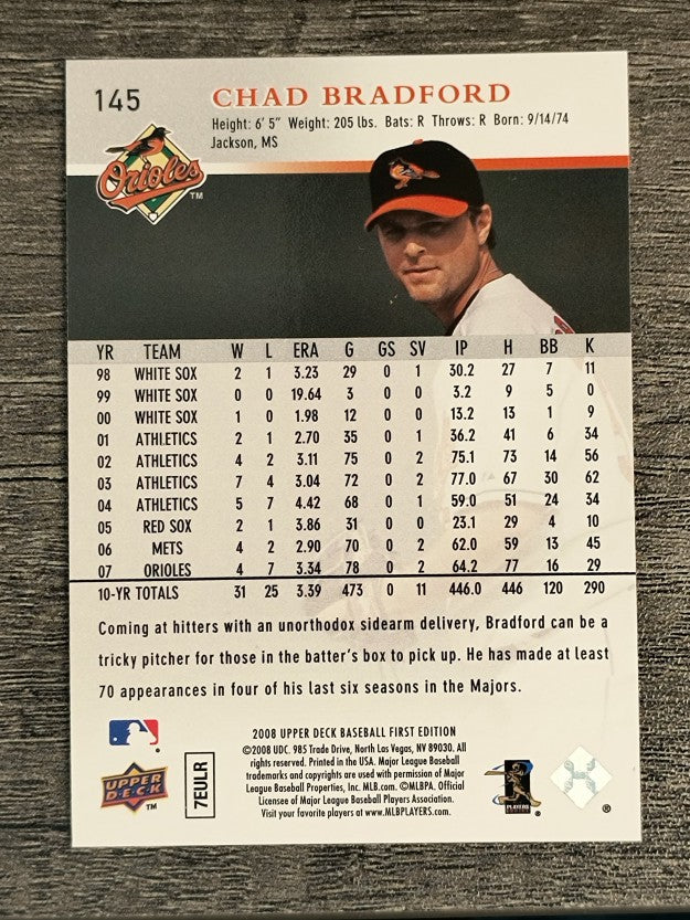 2008 Upper Deck First Edition #145 Chad Bradford