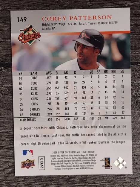 2008 Upper Deck First Edition #149 Corey Patterson