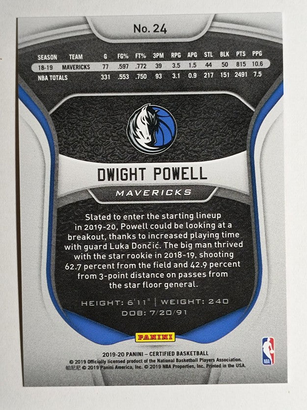 2019-20 Certified Mirror Red #24 Dwight Powell