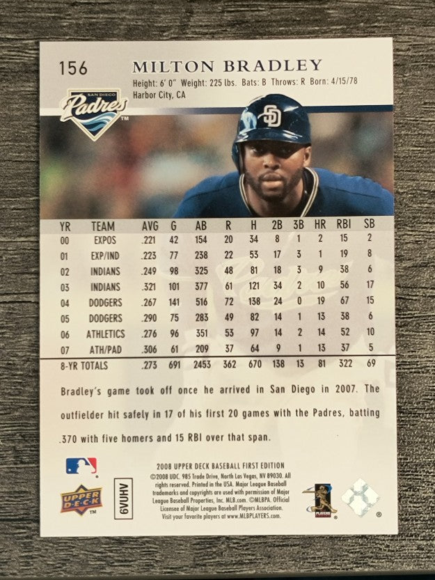 2008 Upper Deck First Edition #156 Milton Bradley