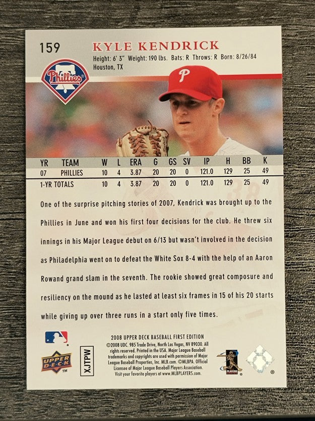 2008 Upper Deck First Edition #159 Kyle Kendrick