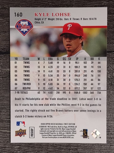 2008 Upper Deck First Edition #160 Kyle Lohse