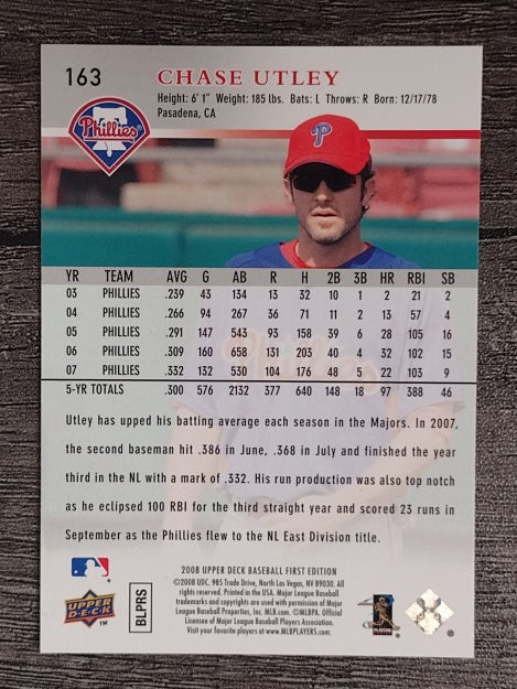 2008 Upper Deck First Edition #163 Chase Utley