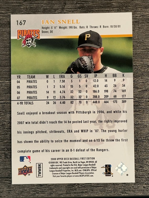 2008 Upper Deck First Edition #167 Ian Snell