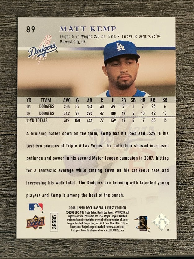 2008 Upper Deck First Edition #89 Matt Kemp