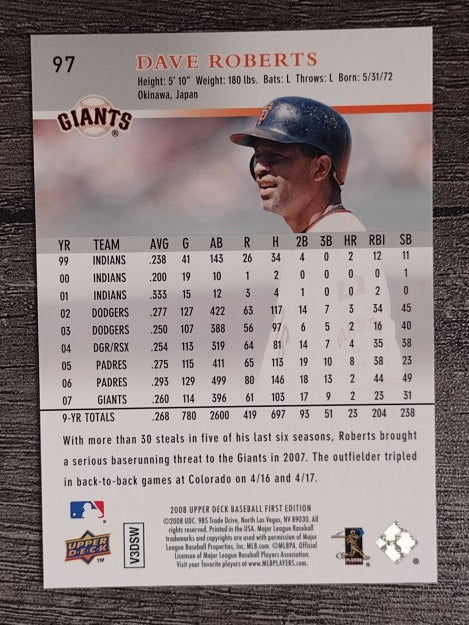 2008 Upper Deck First Edition #97 Dave Roberts