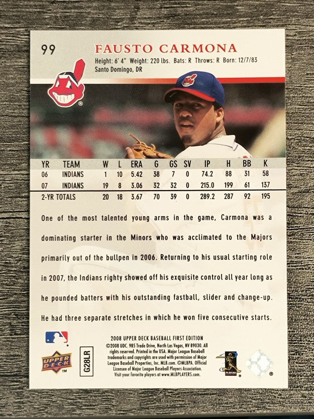 2008 Upper Deck First Edition #99 Fausto Carmona