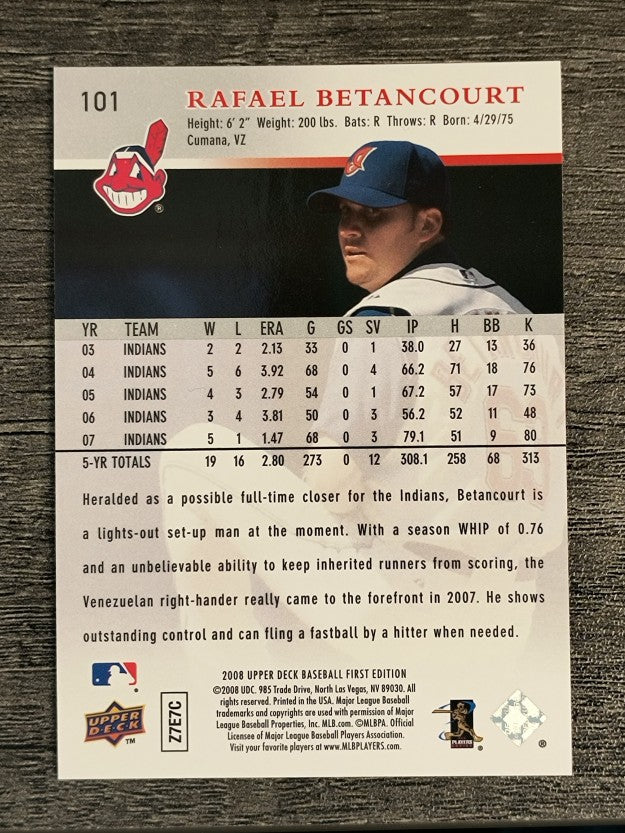 2008 Upper Deck First Edition #101 Rafael Betancourt