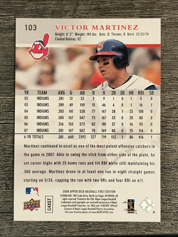2008 Upper Deck First Edition #103 Victor Martinez