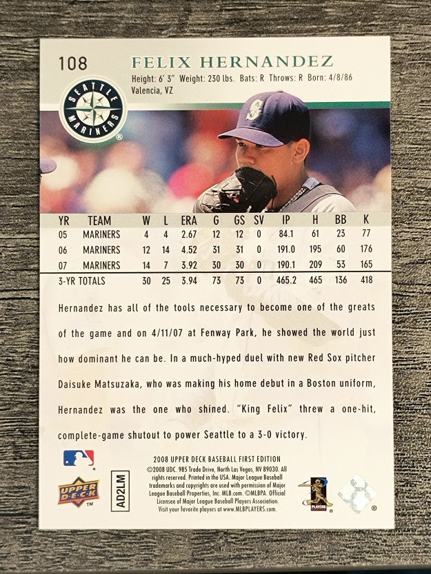 2008 Upper Deck First Edition #108 Felix Hernandez