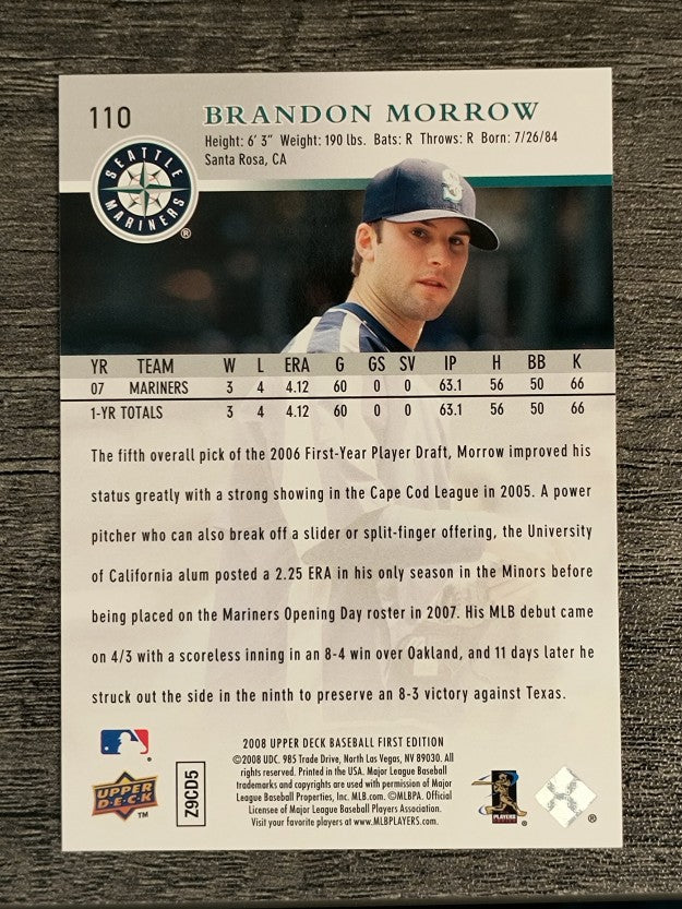 2008 Upper Deck First Edition #110 Brandon Morrow