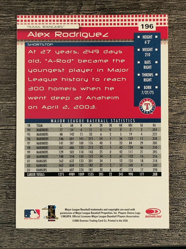 2004 Donruss #196 Alex Rodriguez