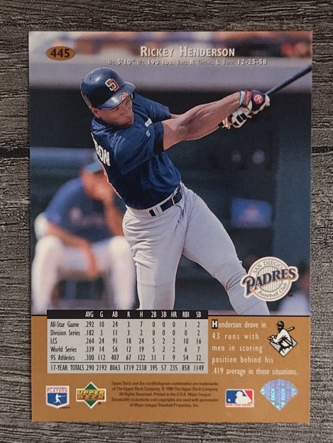 1996 Upper Deck #445 Rickey Henderson
