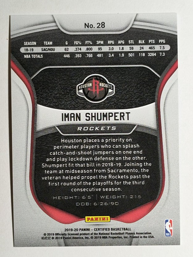 2019-20 Certified Mirror Blue #28 Iman Shumpert