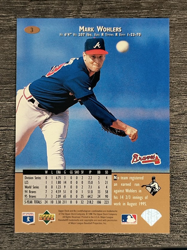 1996 Upper Deck #3 Mark Wohlers