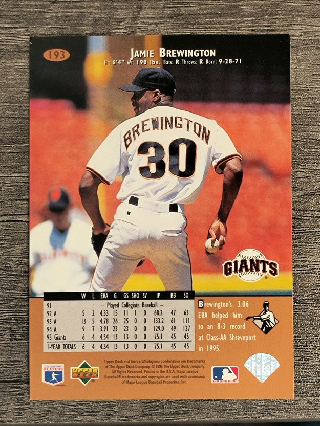 1996 Upper Deck #193 Jamie Brewington RC
