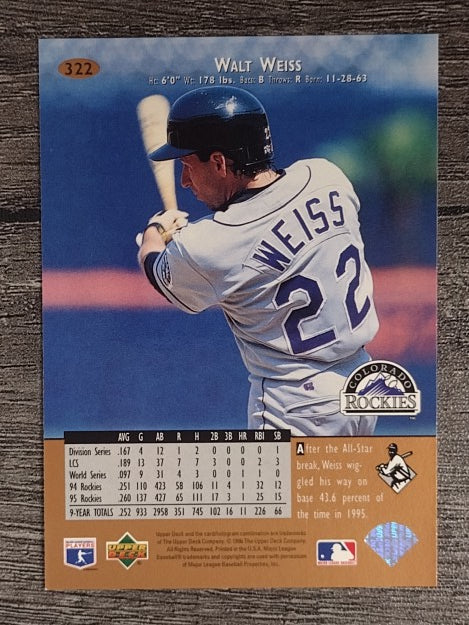 1996 Upper Deck #322 Walt Weiss