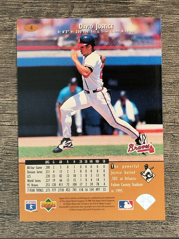 1996 Upper Deck #4 David Justice