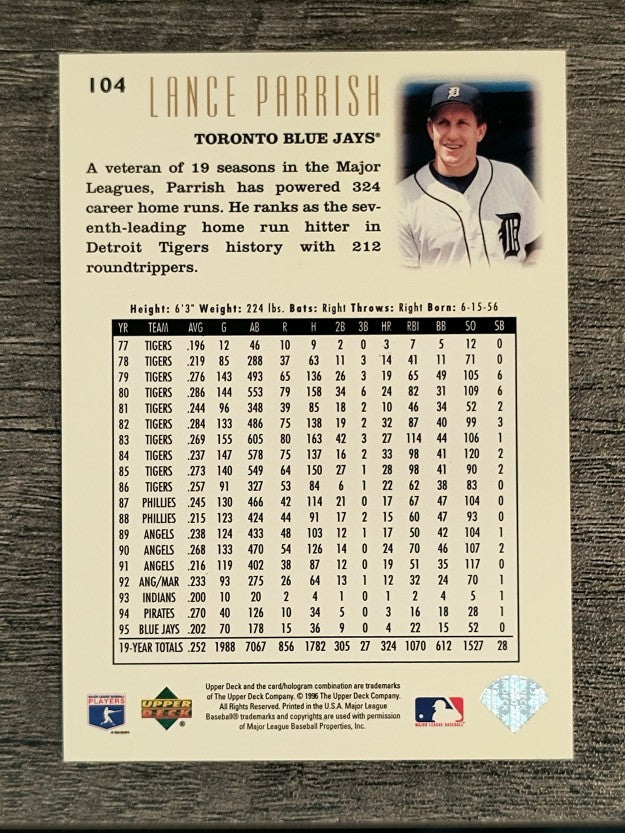 1996 Upper Deck #104 Lance Parrish YH
