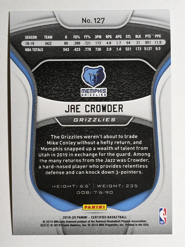 2019-20 Certified Mirror Blue #127 Jae Crowder