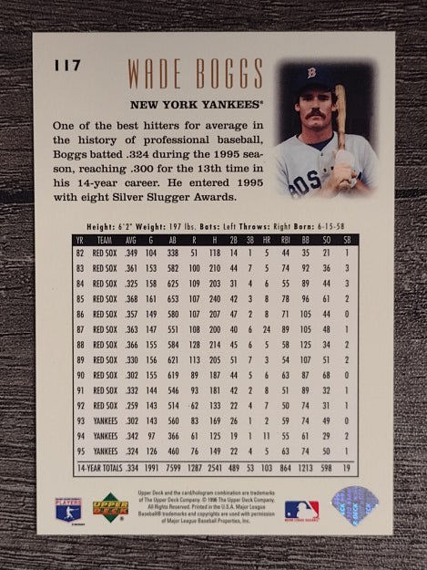 1996 Upper Deck #117 Wade Boggs