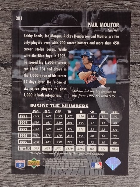 1996 Upper Deck #381 Paul Molitor BG