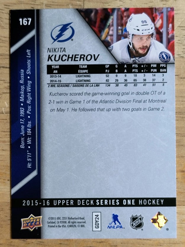 2015-16 Upper Deck #167 Nikita Kucherov