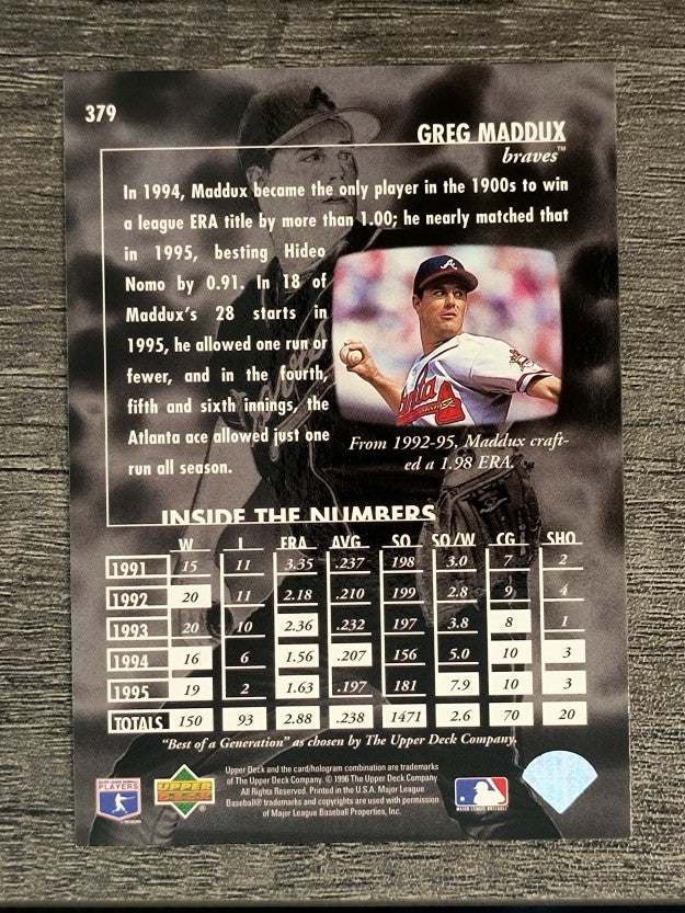 1996 Upper Deck #379 Greg Maddux BG