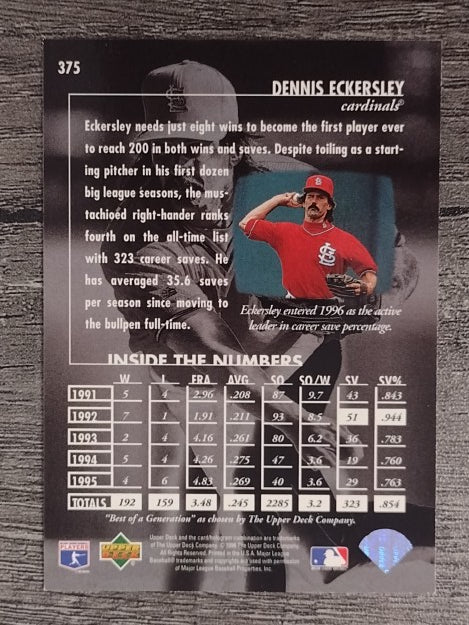 1996 Upper Deck #375 Dennis Eckersley BG