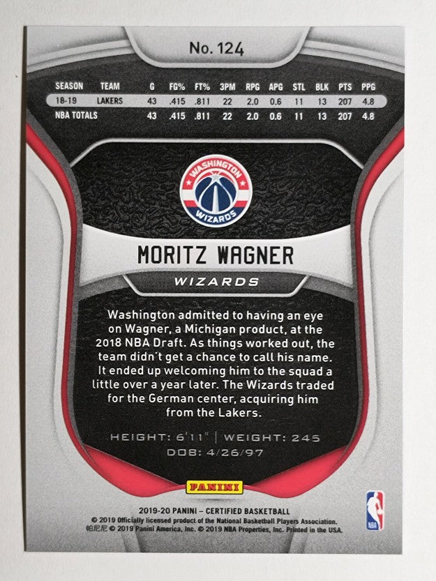2019-20 Certified Mirror Blue #124 Moritz Wagner