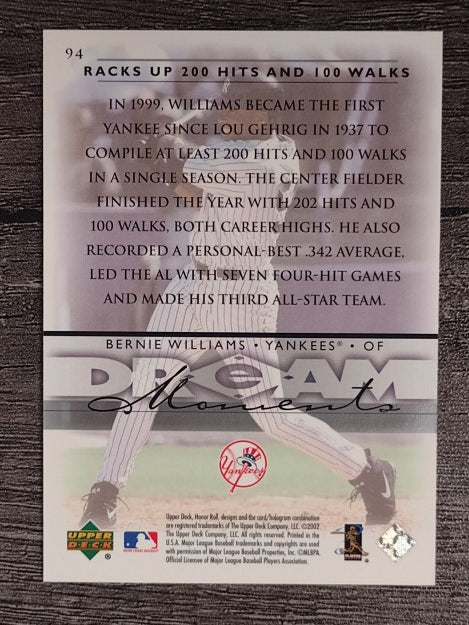 2002 Upper Deck Honor Roll #94 Bernie Williams