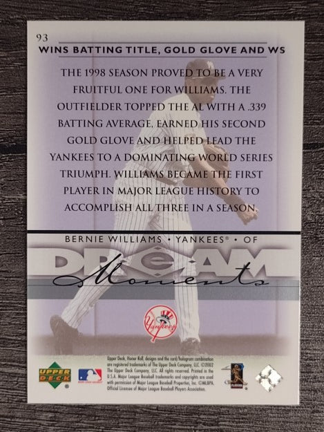 2002 Upper Deck Honor Roll #93 Bernie Williams