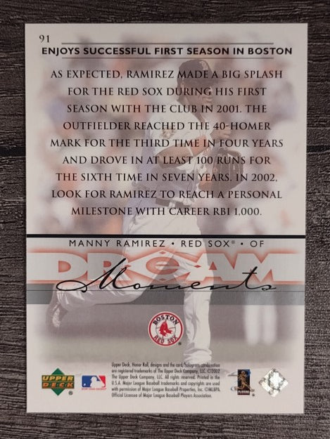 2002 Upper Deck Honor Roll #91 Manny Ramirez