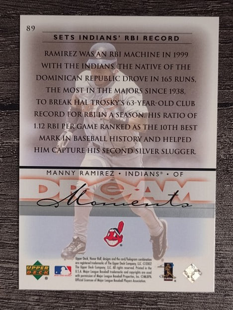 2002 Upper Deck Honor Roll #89 Manny Ramirez