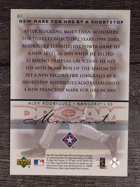 2002 Upper Deck Honor Roll #87 Alex Rodriguez