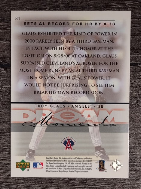 2002 Upper Deck Honor Roll #81 Troy Glaus