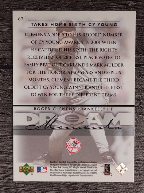 2002 Upper Deck Honor Roll #67 Roger Clemens