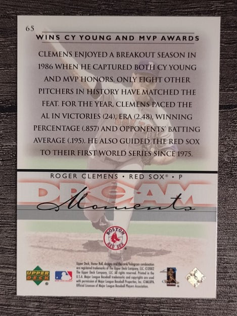 2002 Upper Deck Honor Roll #65 Roger Clemens