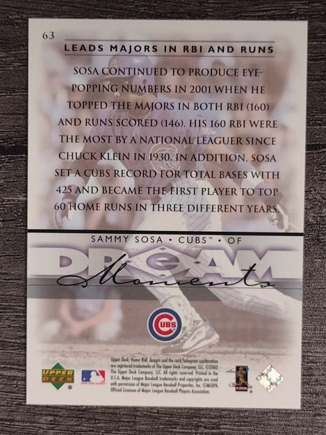 2002 Upper Deck Honor Roll #63 Sammy Sosa
