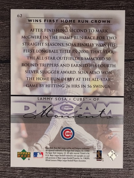 2002 Upper Deck Honor Roll #62 Sammy Sosa